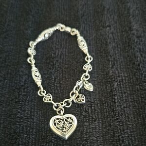 Brighton Silver Heart Charm Bracelet